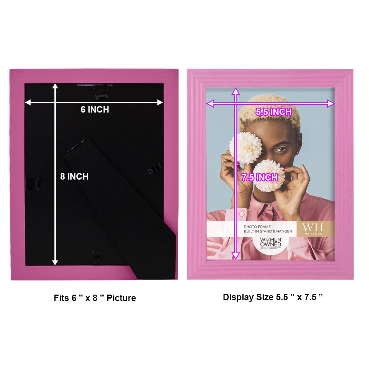 Renditions Gallery 6x8 inch Picture Frame Modern Style Wood Pattern and High Definition Glass Ready for Wall and Tabletop Photo